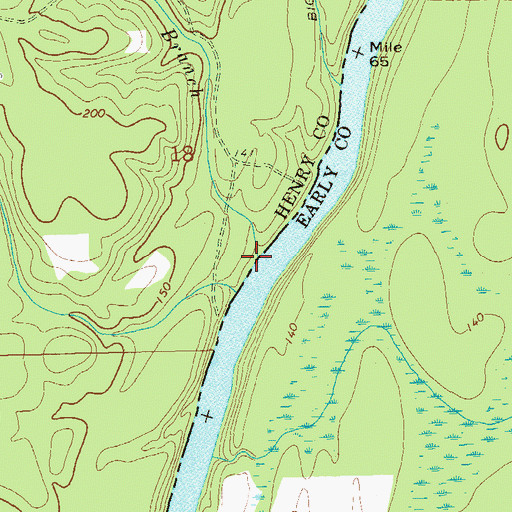 Topographic Map of Barnett Branch, AL