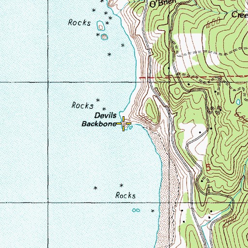 Topographic Map of Devils Backbone, OR