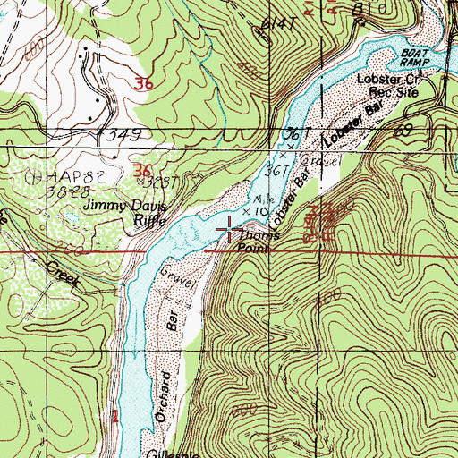 Topographic Map of Thoms Point, OR