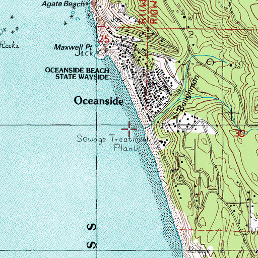 Topographic Map of Baughman Creek, OR