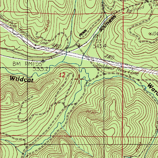 Topographic Map of Warden Creek, OR