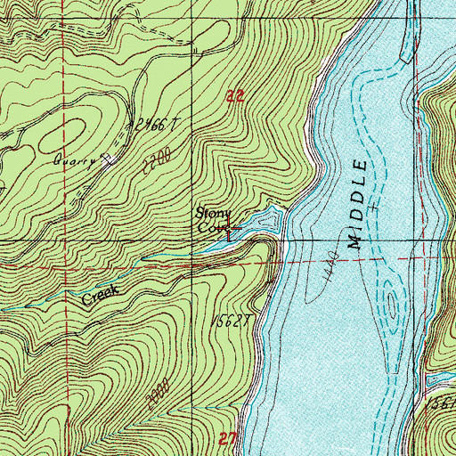 Topographic Map of Stony Cove, OR