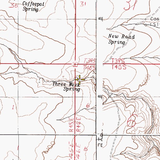 Topographic Map of Three Week Spring, OR