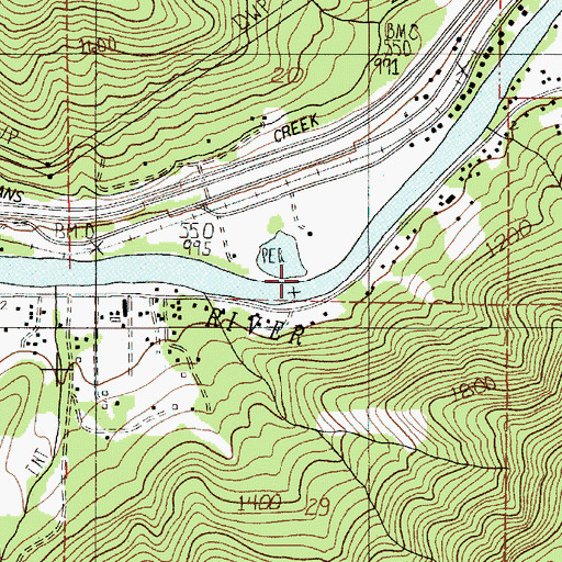Topographic Map of Seaman Bar, OR
