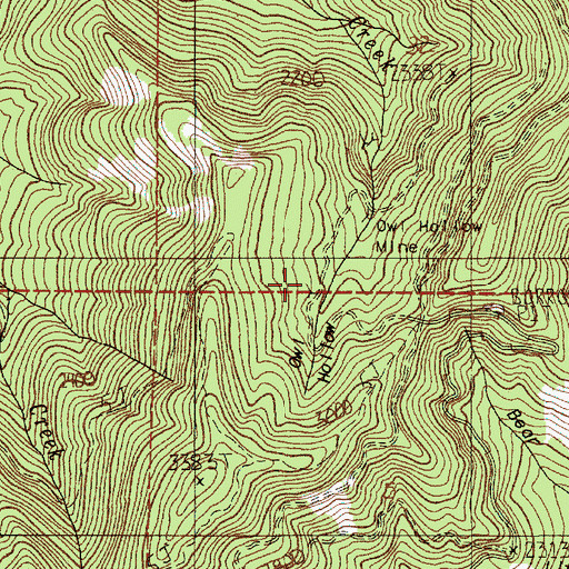 Topographic Map of Owl Hollow, OR