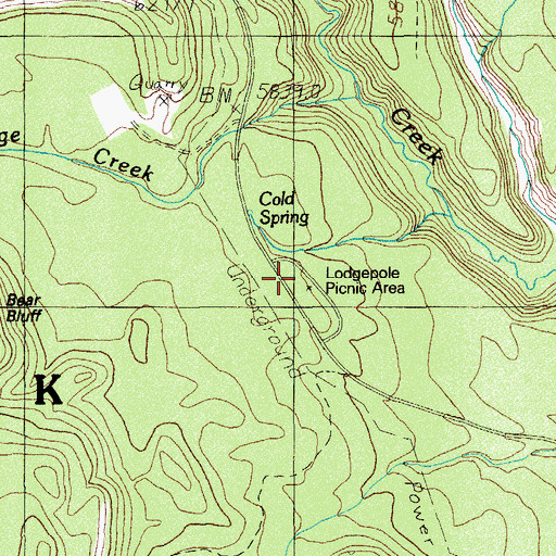 Topographic Map of Lodgepole Picnic Area, OR