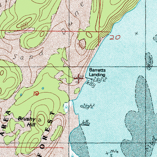 Topographic Map of Barretts Landing, OR