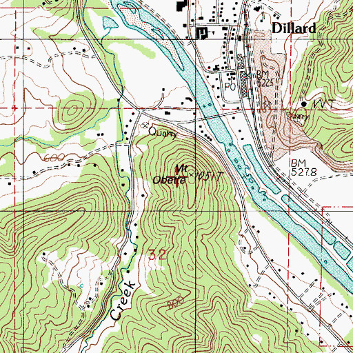 Topographic Map of Mount Obette, OR