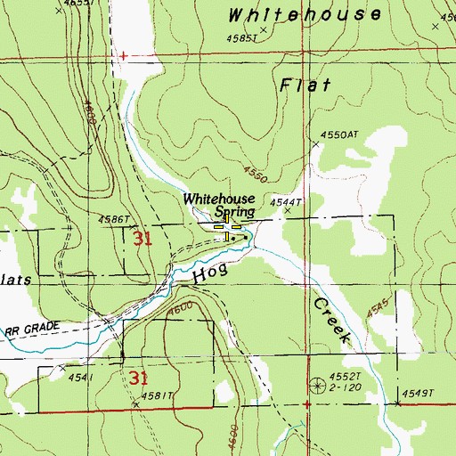 Topographic Map of Whitehouse Spring, OR