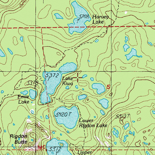 Topographic Map of Dans Lake, OR