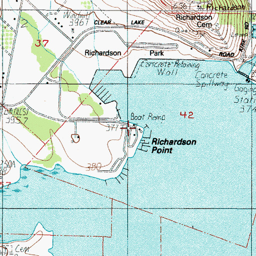 Topographic Map of Richardson Point, OR