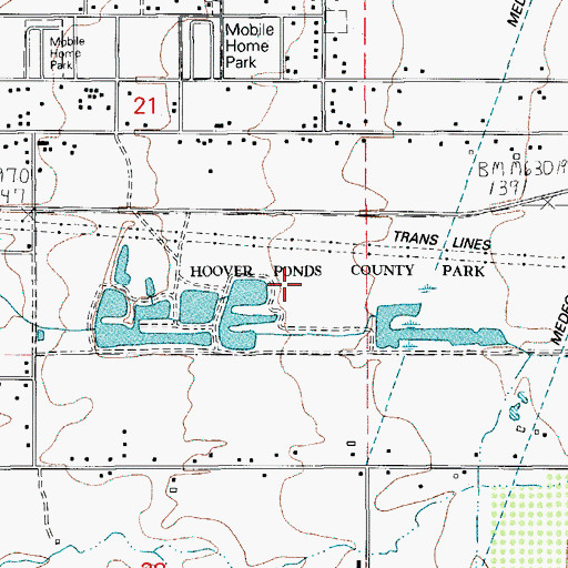 Topographic Map of Hoover Ponds County Park, OR