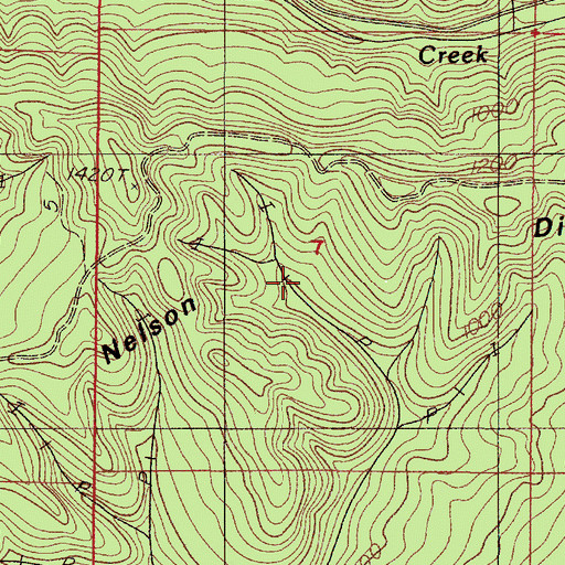 Topographic Map of Nelson Divide, OR
