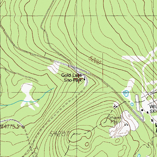 Topographic Map of Gold Lake Sno-Park, OR