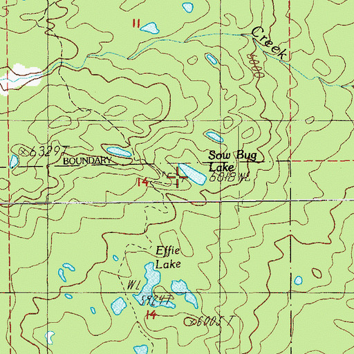 Topographic Map of Sow Bug Lake, OR