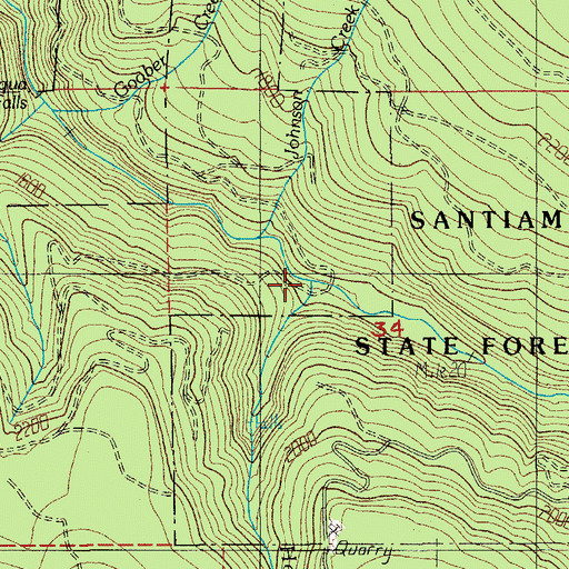 Topographic Map of Homestead Creek, OR