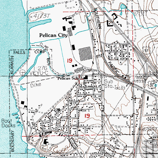 Topographic Map of Pelican Elementary School, OR