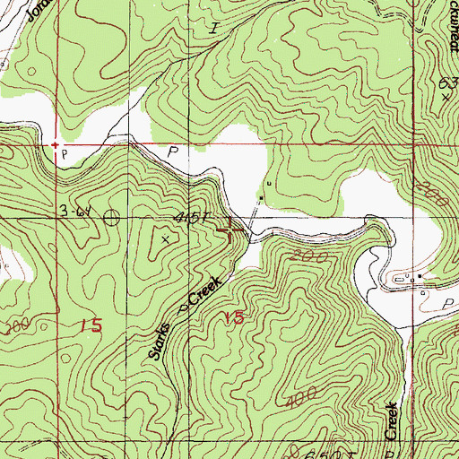 Topographic Map of Starks Creek, OR