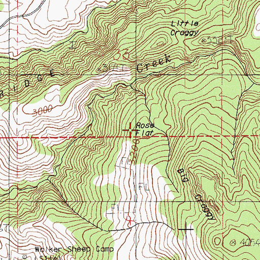 Topographic Map of Rose Flat, OR
