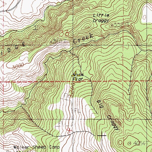 Topographic Map of Rose Flat, OR