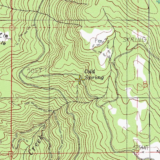Topographic Map of Cold Spring, OR