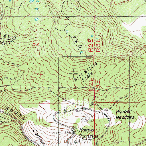 Topographic Map of Bill Willis Flats, OR