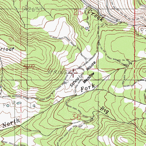 Topographic Map of School House Meadow, OR
