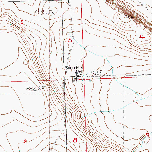 Topographic Map of Saunders Well, OR