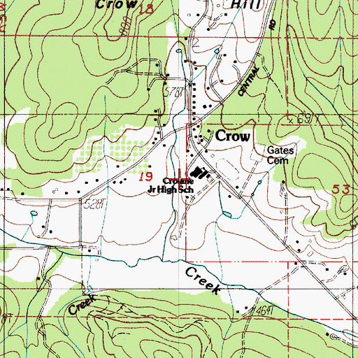 Topographic Map of Applegate Elementary School, OR