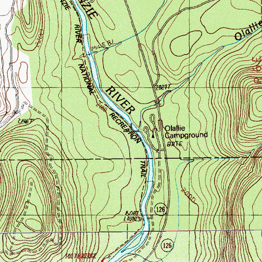 Topographic Map of Olallie Creek, OR
