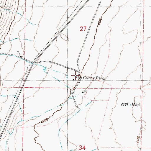 Topographic Map of Colony Ranch, OR