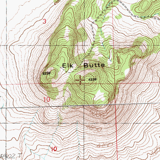 Topographic Map of Elk Butte, OR