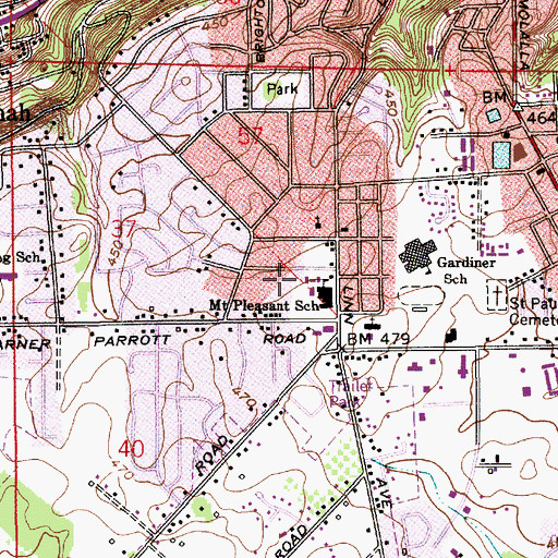 Topographic Map of Mount Pleasant, OR