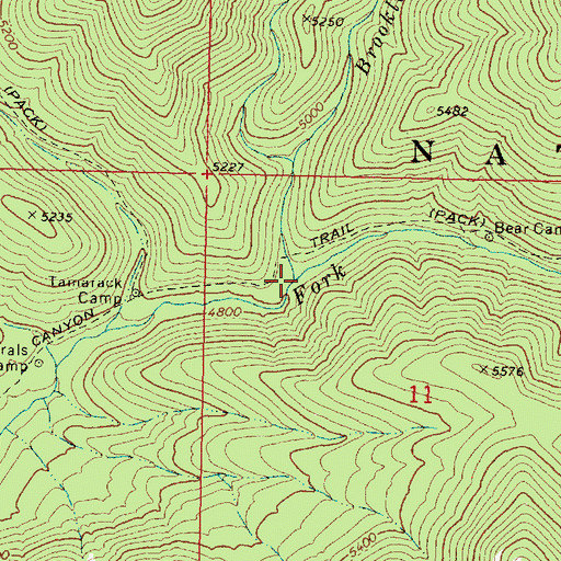 Topographic Map of Brookling Creek, OR