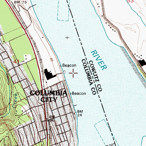 Topographic Map of Multnomah Channel, OR