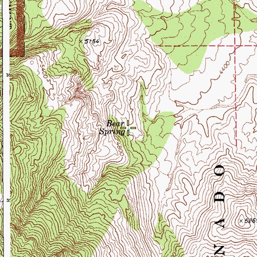 Topographic Map of Bear Spring, AZ