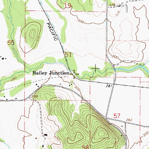 Topographic Map of Bailey Junction, OR