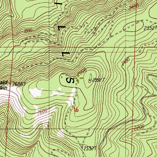 Topographic Map of Bald Mountain, OR