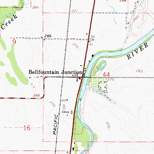 Topographic Map of Bellfountain Junction, OR