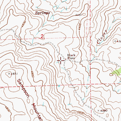 Topographic Map of Black Place, OR