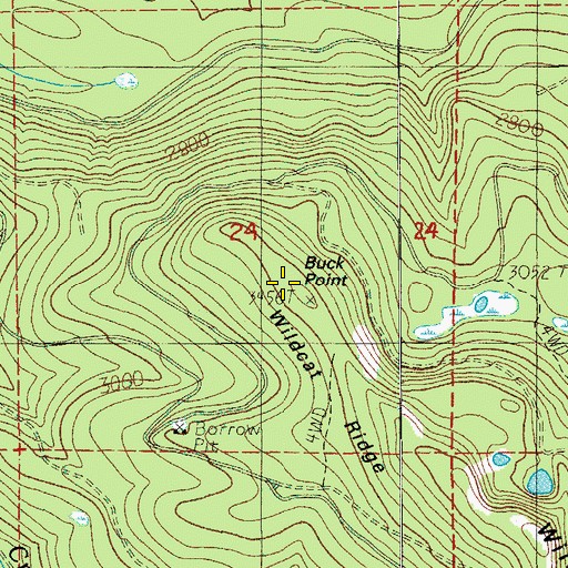 Topographic Map of Buck Point, OR