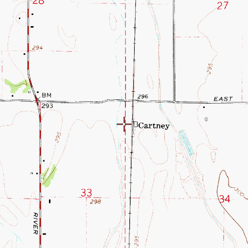 Topographic Map of Cartney, OR