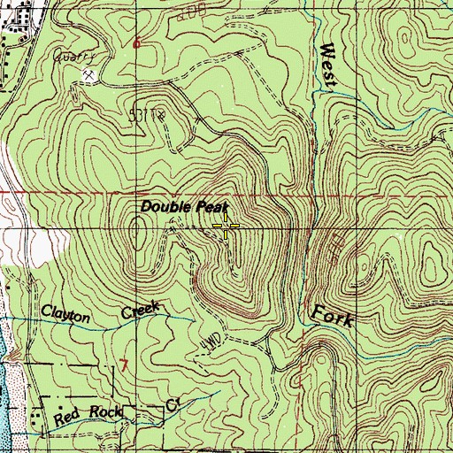 Topographic Map of Double Peak, OR