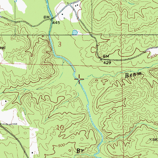 Topographic Map of Beam Branch, AL