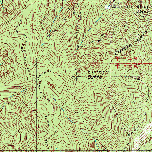 Topographic Map of Elkhorn Butte, OR