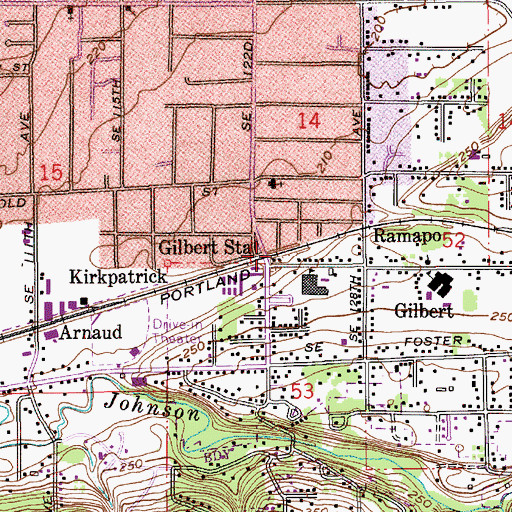 Topographic Map of Gilbert Station, OR
