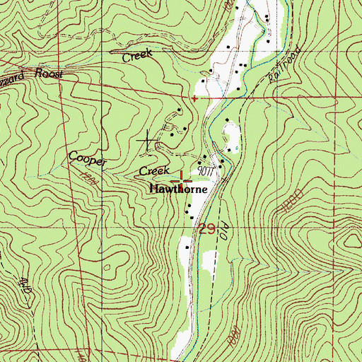 Topographic Map of Hawthorne, OR