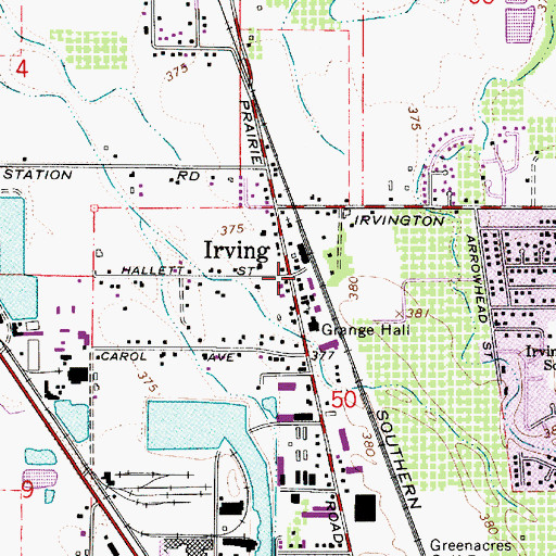 Topographic Map of Irving, OR