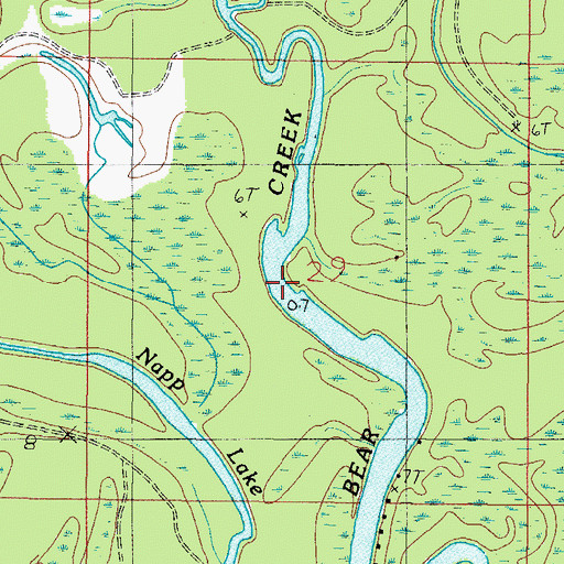 Topographic Map of Bear Creek, AL