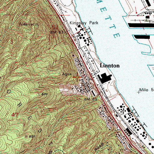 Topographic Map of Linnton, OR